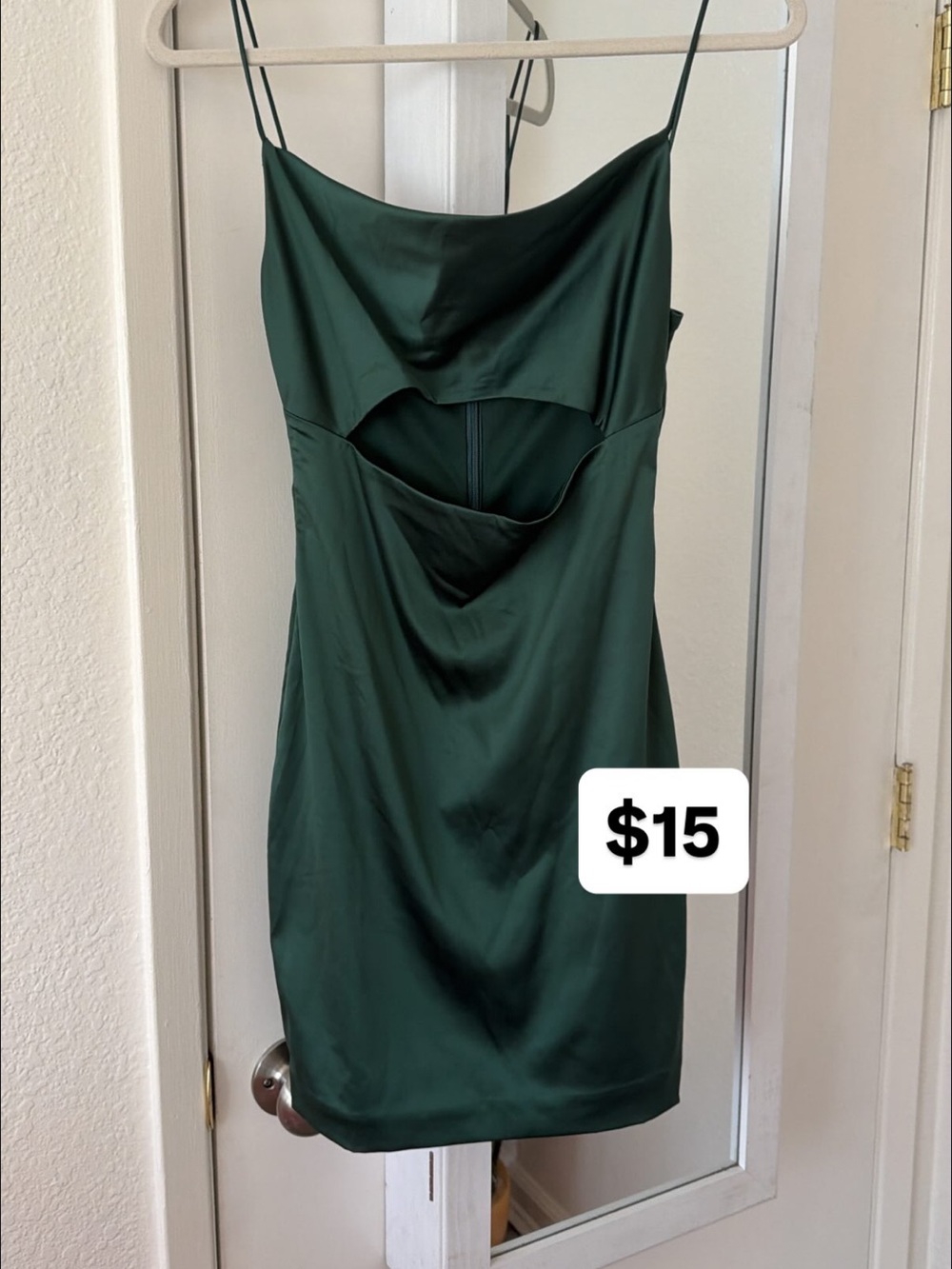 Satin Green Mini Dress